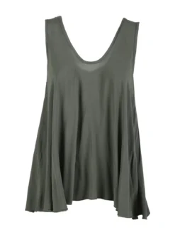 Solada Top donna svasato con scollo a V - militare