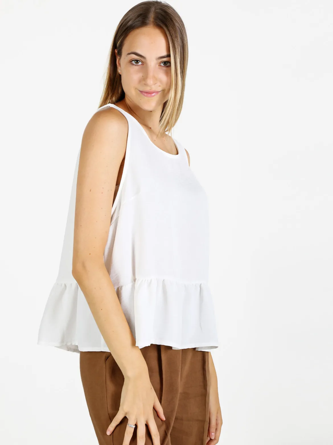 Solada Top donna tinta unita - bianco