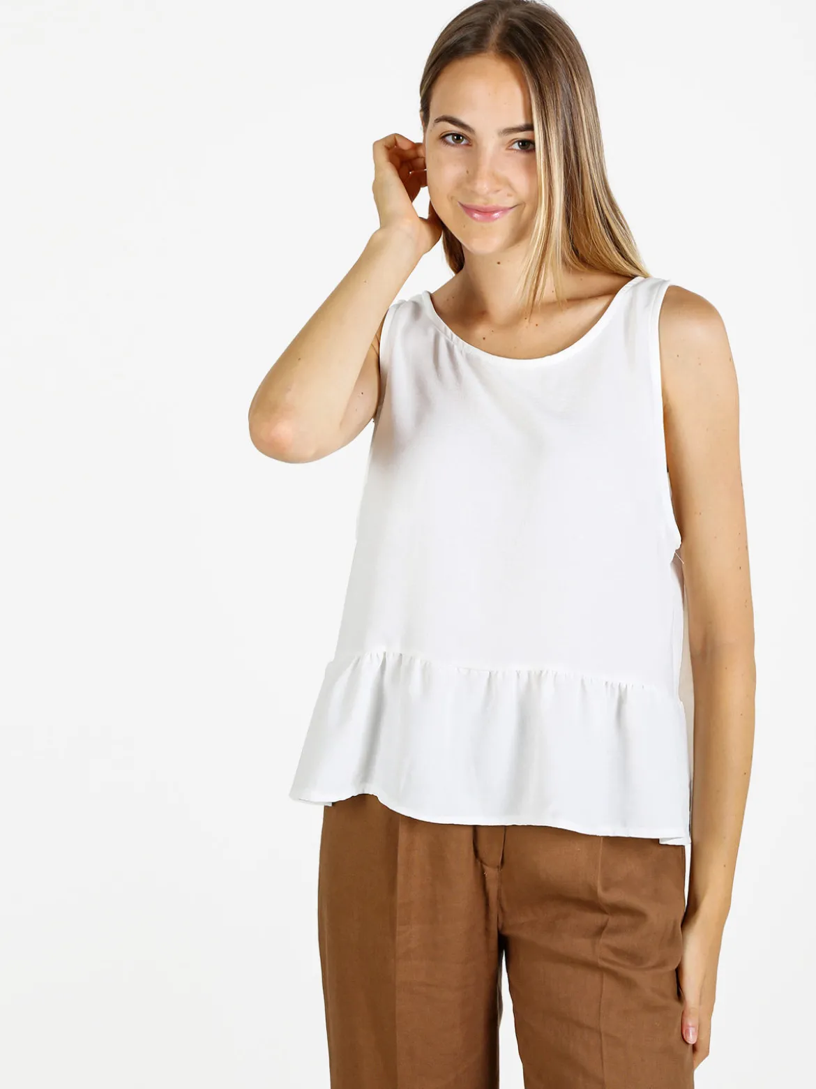 Solada Top donna tinta unita - bianco