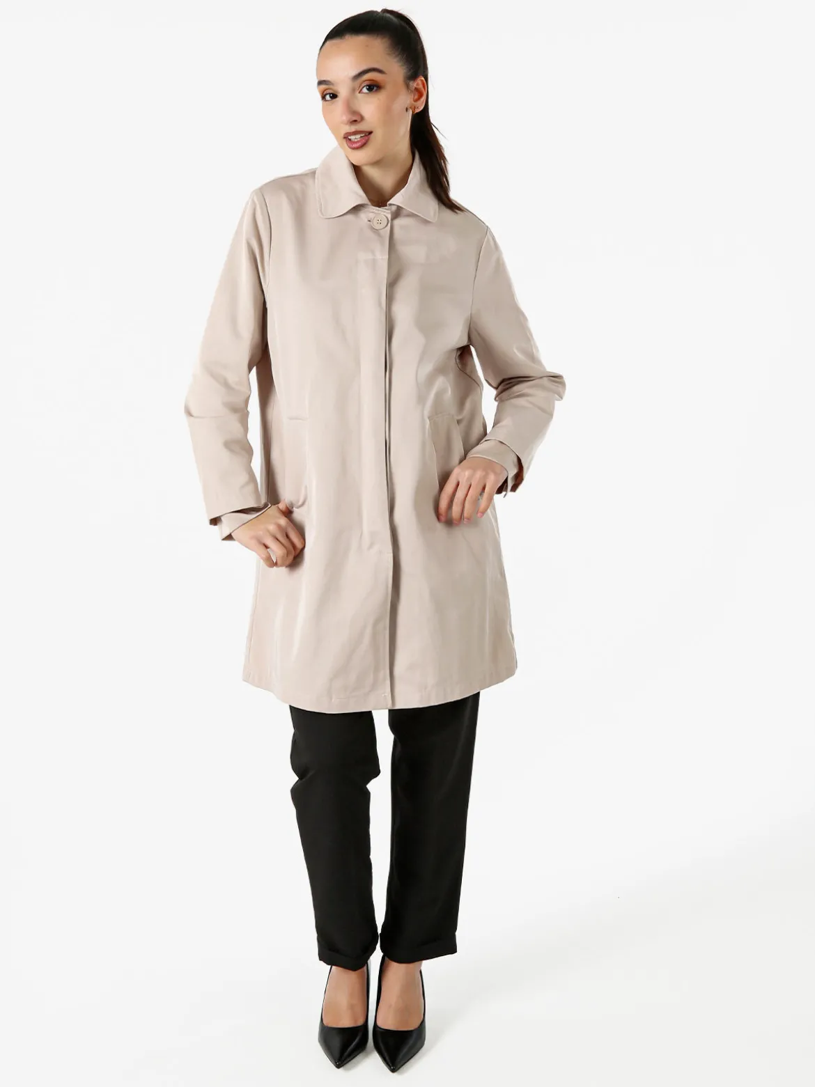 Solada Trench impermeabile da donna con bottoni - beige