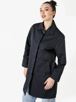Solada Trench impermeabile da donna con bottoni - blu scuro