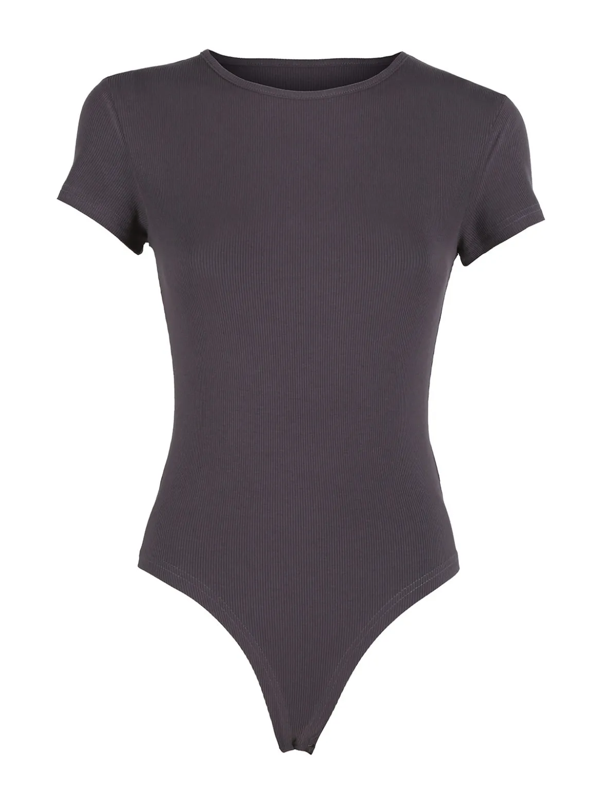 Solada T-shirt body donna a costine - antracite