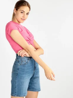 Solada T-shirt cropped da donna a costine