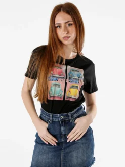 Solada T-shirt da donna in cotone con stampa e strass