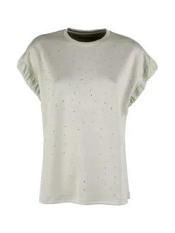 Solada T-shirt donna con strass - verde chiaro
