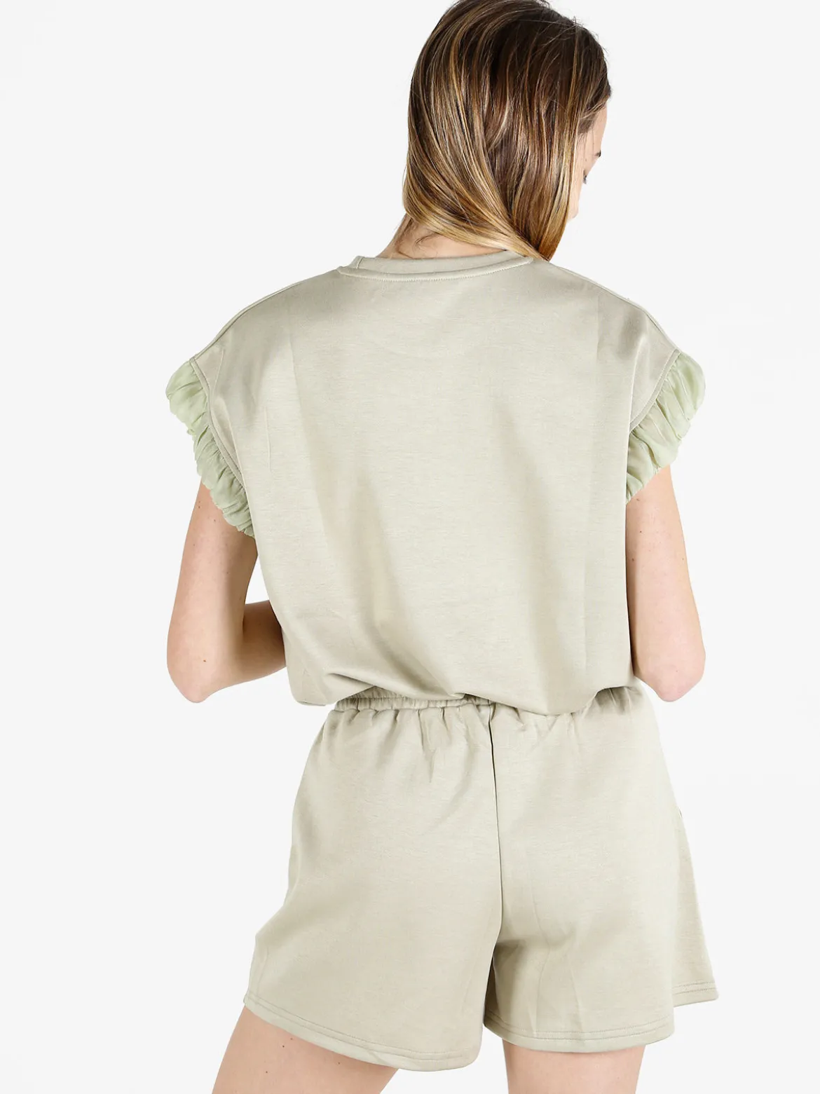 Solada T-shirt donna con strass - verde chiaro