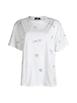 Solada T-shirt donna cuori con piccole borchie