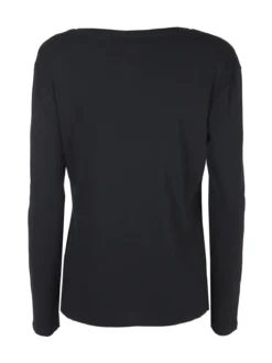 Solada T-shirt donna girocollo a maniche lunghe in cotone - nero