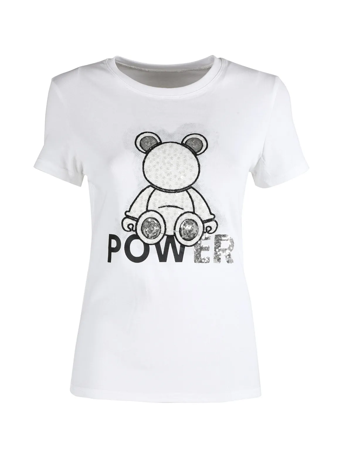 Solada T-shirt donna in cotone con paillettes