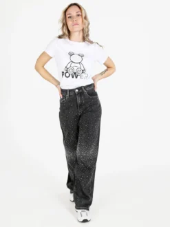 Solada T-shirt donna in cotone con paillettes