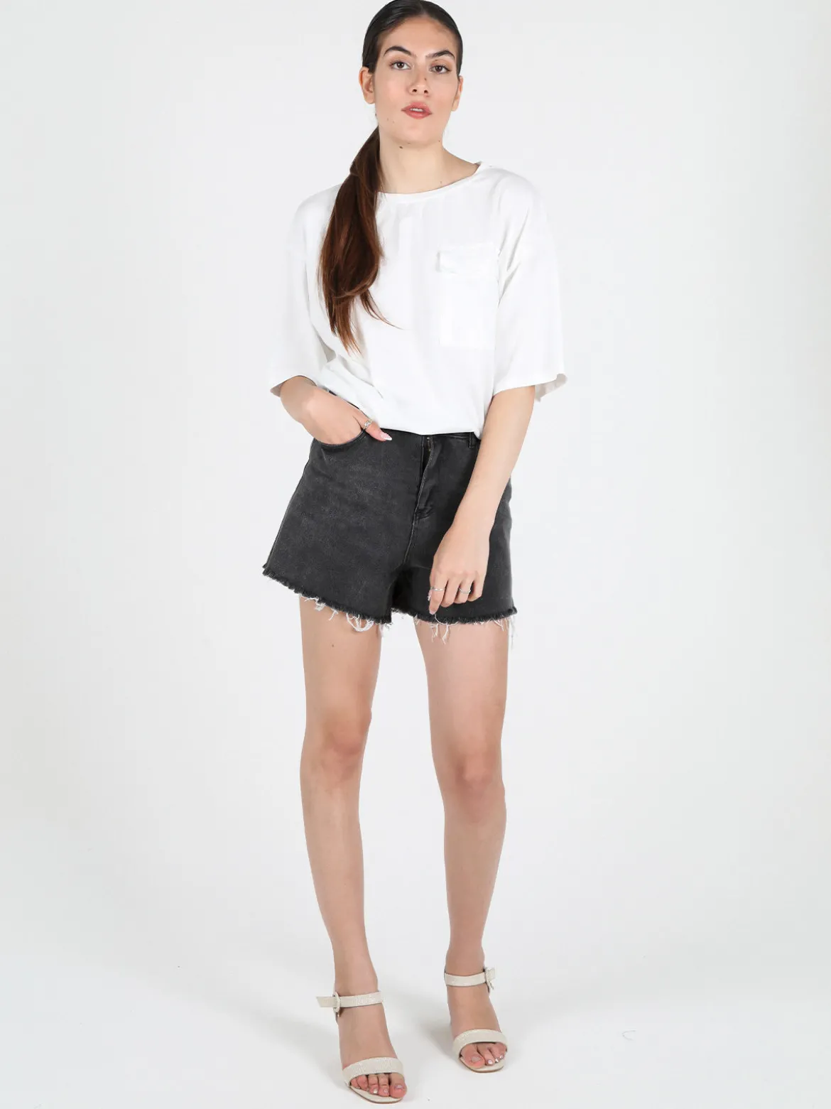 Solada T-shirt donna in cotone con taschino