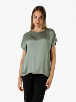 Solada T-shirt donna in viscosa e seta - verde