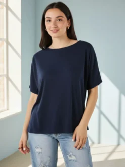 Solada T-shirt donna leggera a maniche corte - blu scuro