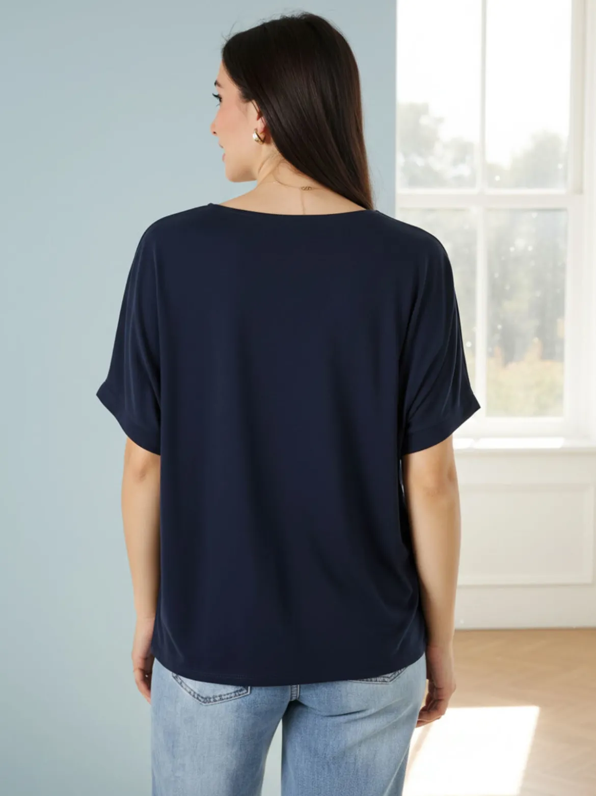 Solada T-shirt donna leggera a maniche corte - blu scuro