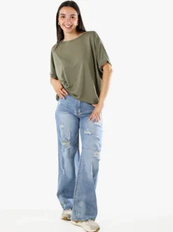 Solada T-shirt donna leggera a maniche corte - militare