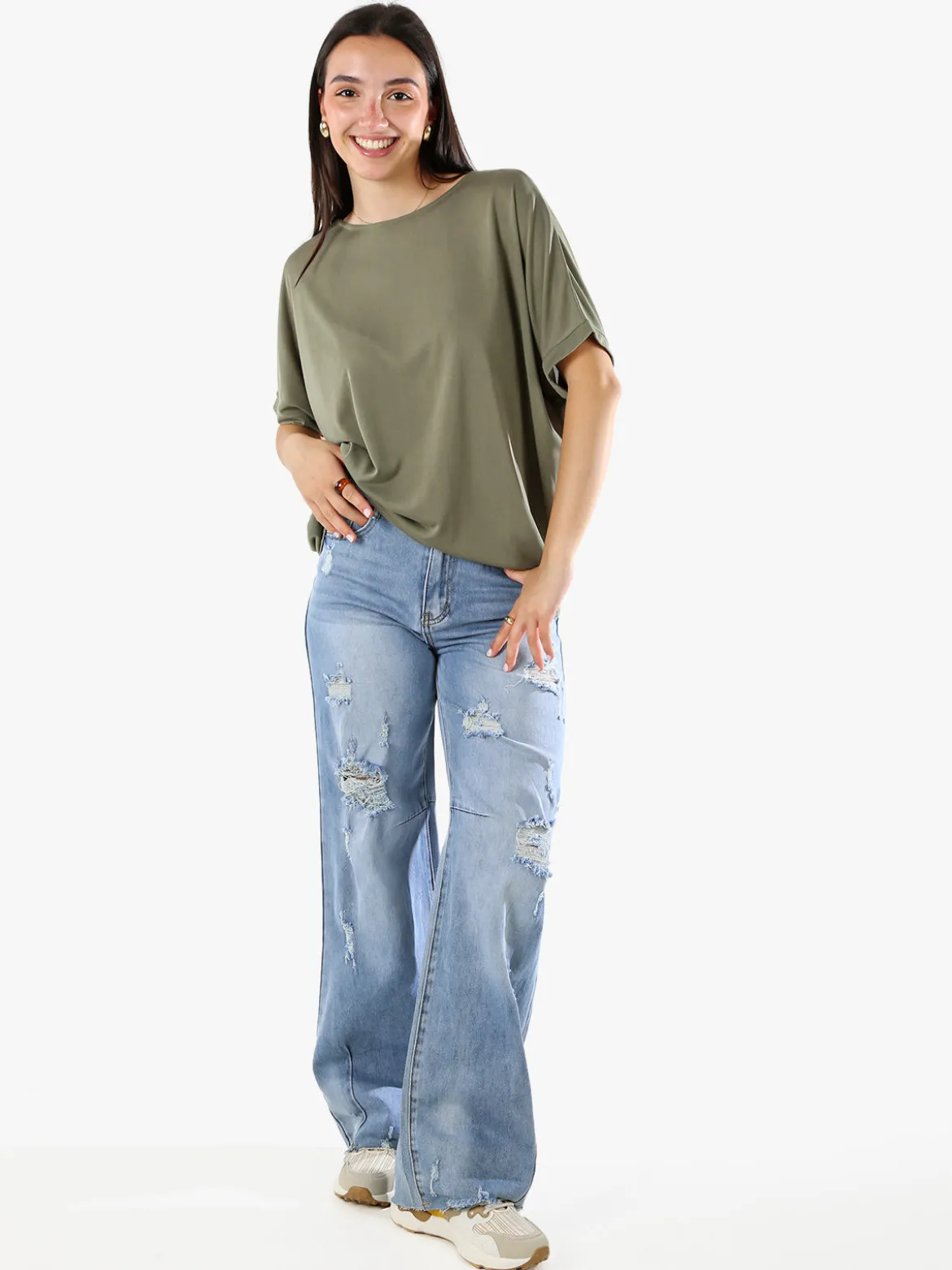 Solada T-shirt donna leggera a maniche corte - militare
