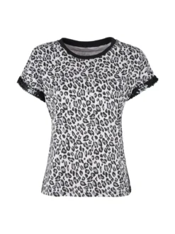 Solada T-shirt donna maculata con paillettes e strass