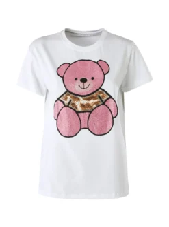 Solada T-shirt donna orsacchiotto con strass - rosa