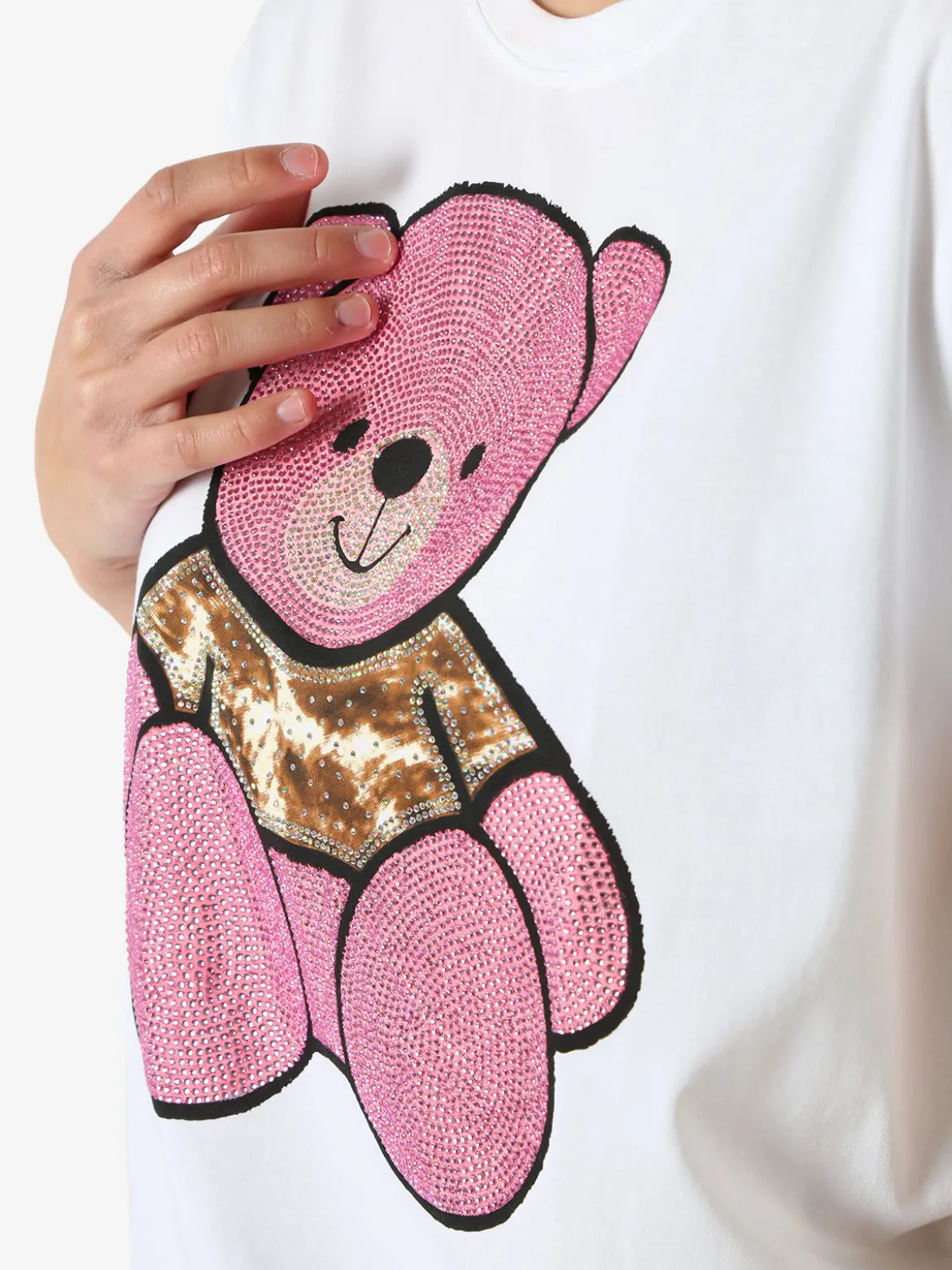 Solada T-shirt donna orsacchiotto con strass - rosa