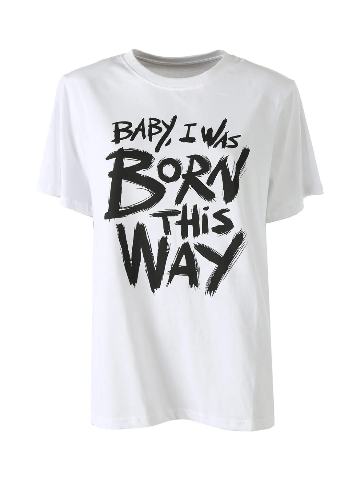 Solada T-shirt donna oversize con spalline imbottite e stampa - bianco