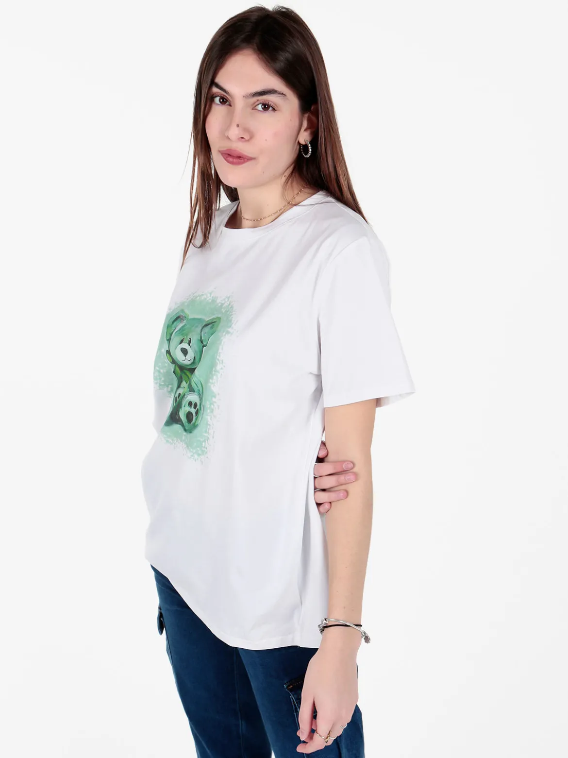 Solada T-shirt donna oversize con stampa orsacchiotto