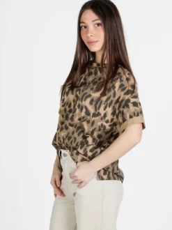 Solada T-shirt donna ovesize con stampa animalier
