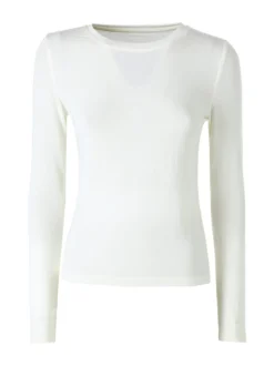 Solada T-shirt girocollo da donna a maniche lunghe - panna