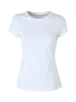 Solada T-shirt girocollo da donna in cotone elasticizzato - bianco