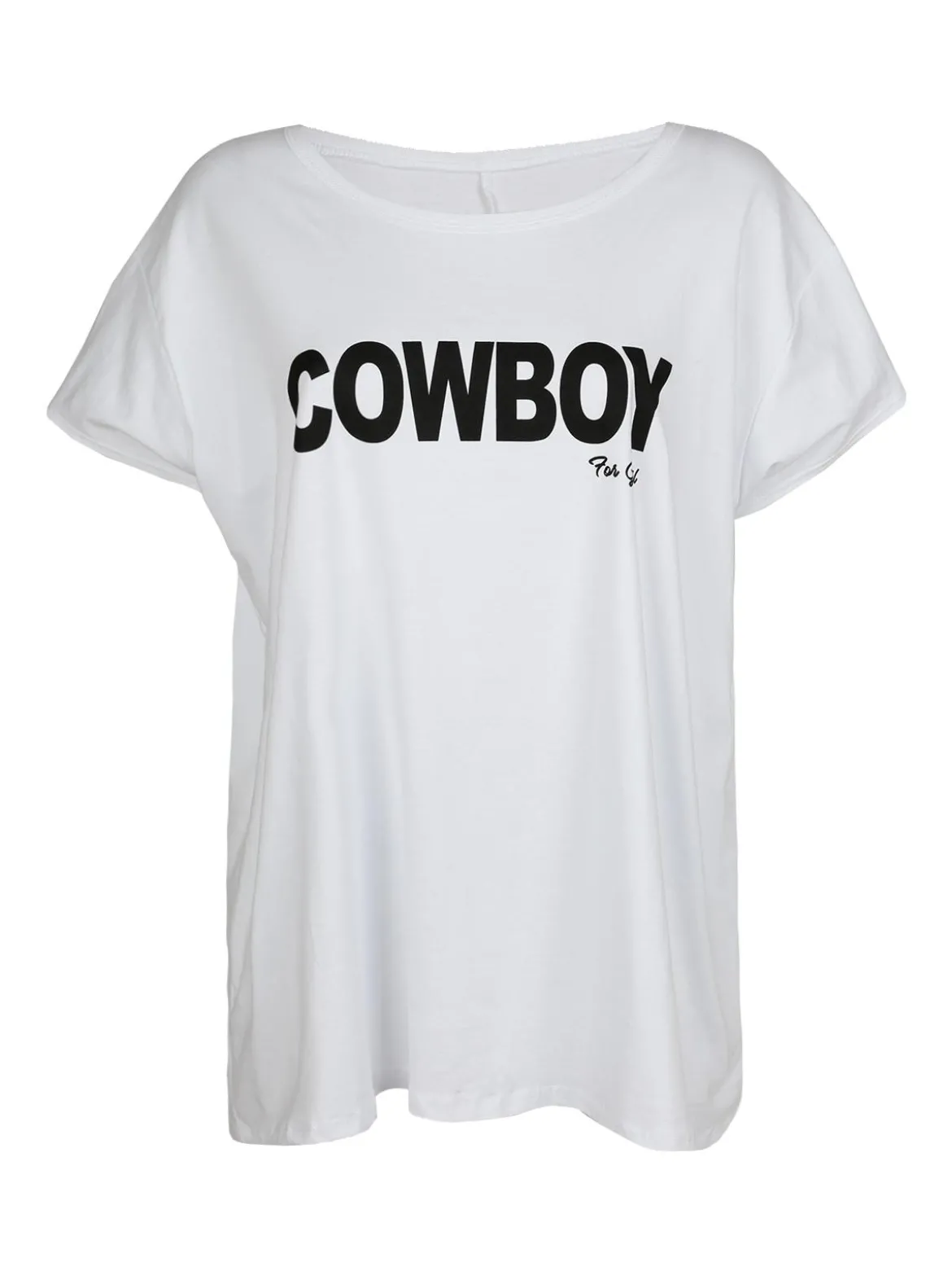 Solada T-shirt in cotone con scritta taglie forti