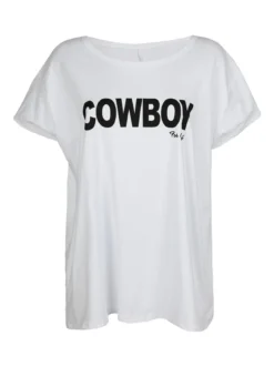 Solada T-shirt in cotone con scritta taglie forti