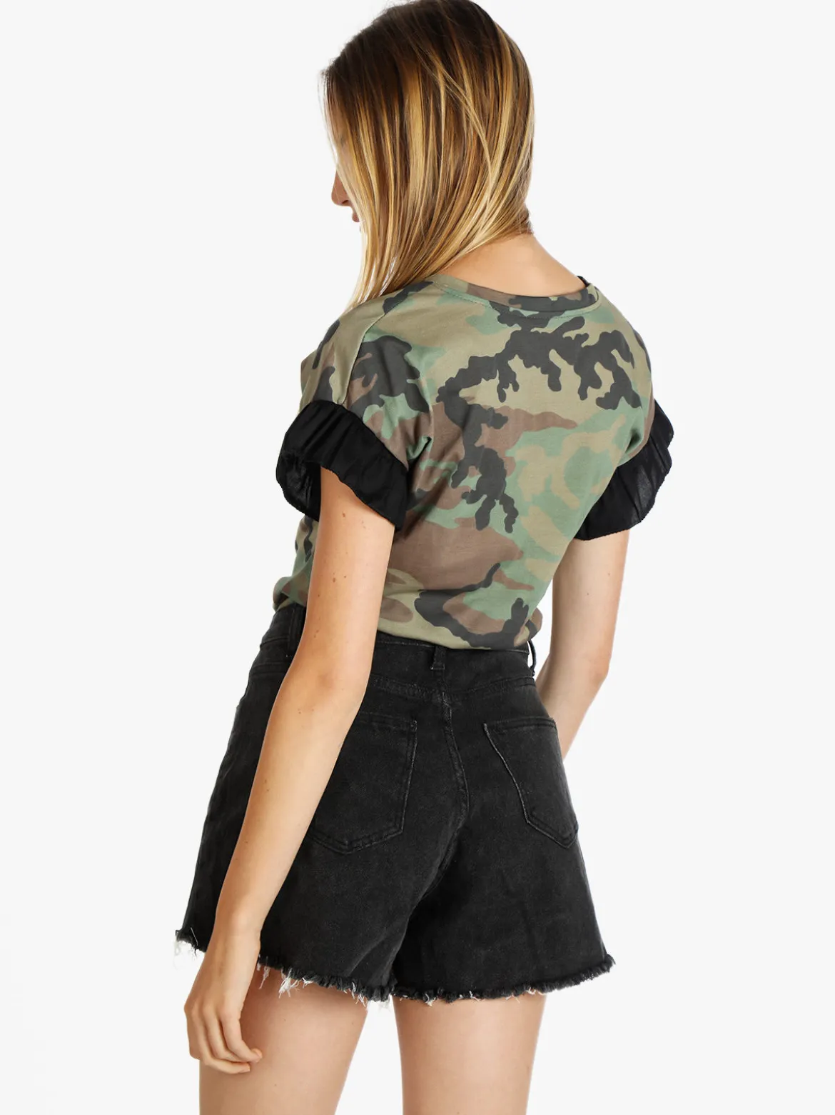 Solada T-shirt manica corta mimetica da donna
