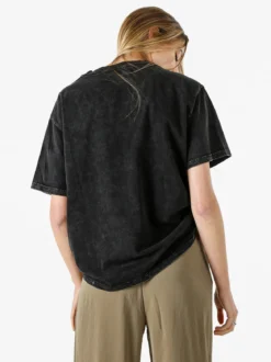 Solada T-shirt oversize da donna in cotone con stampa fiori - nero
