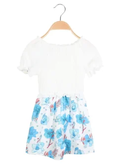 Solada Tutina jumpsuit da bambina a fiori con borsetta