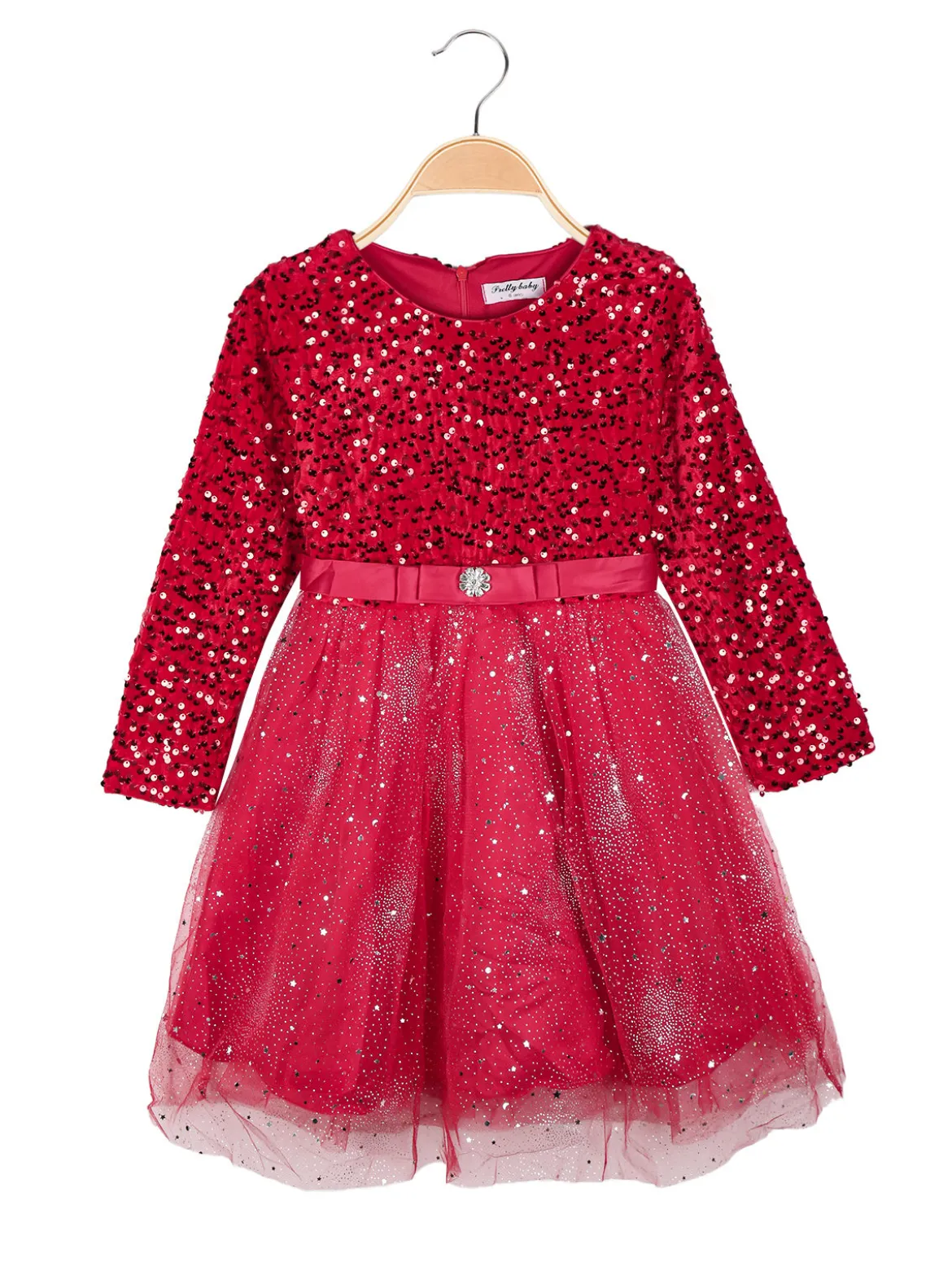 Solada Vestito da bambina elegante con paillettes e gonna in tulle