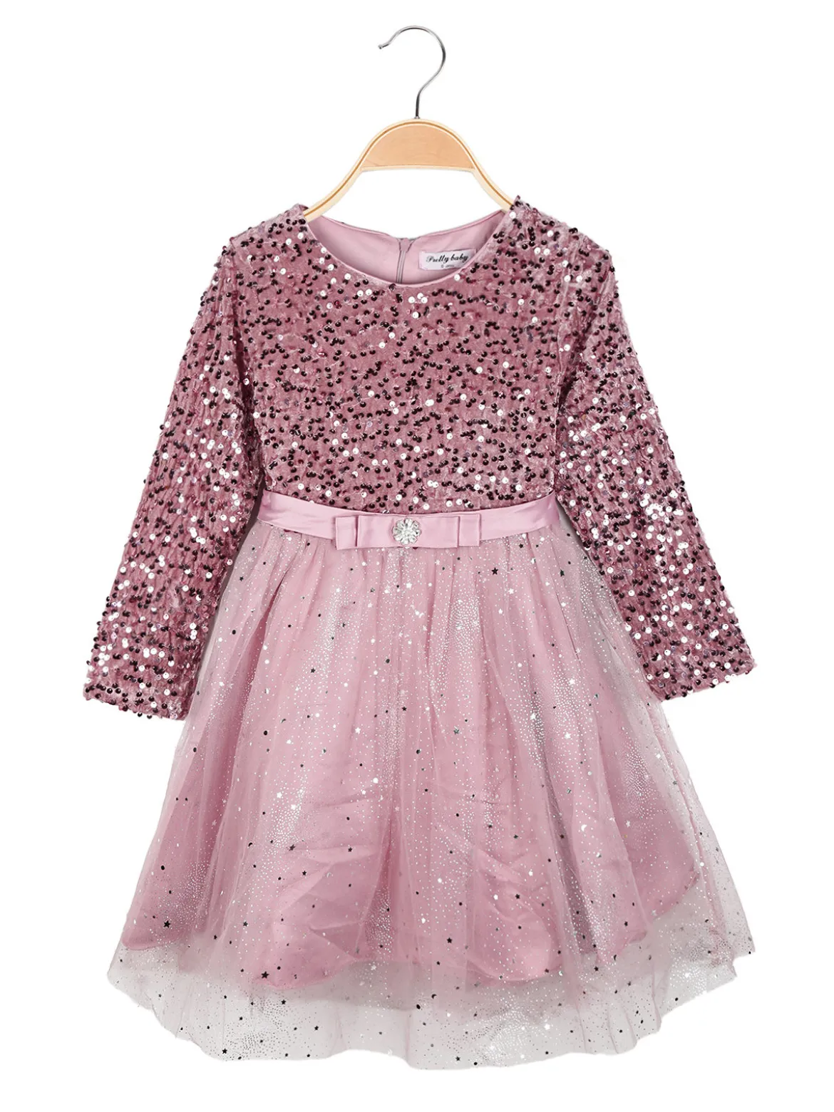 Solada Vestito da bambina elegante con paillettes e gonna in tulle