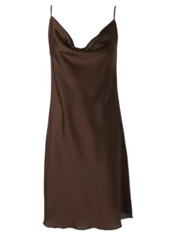 Solada Vestito da donna con spalline sottili e scollo a cascata - marrone