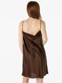 Solada Vestito da donna con spalline sottili e scollo a cascata - marrone