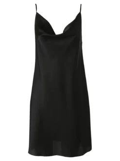 Solada Vestito da donna con spalline sottili e scollo a cascata - nero