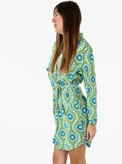 Solada Vestito donna a camicia con maniche lunghe e taschino - verde