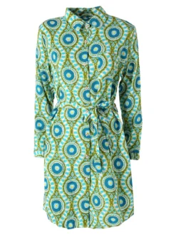 Solada Vestito donna a camicia con maniche lunghe e taschino - verde