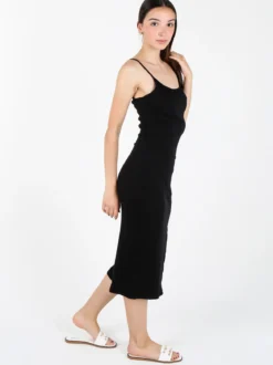 Solada Vestito donna a costine con spalline sottili e spacco
