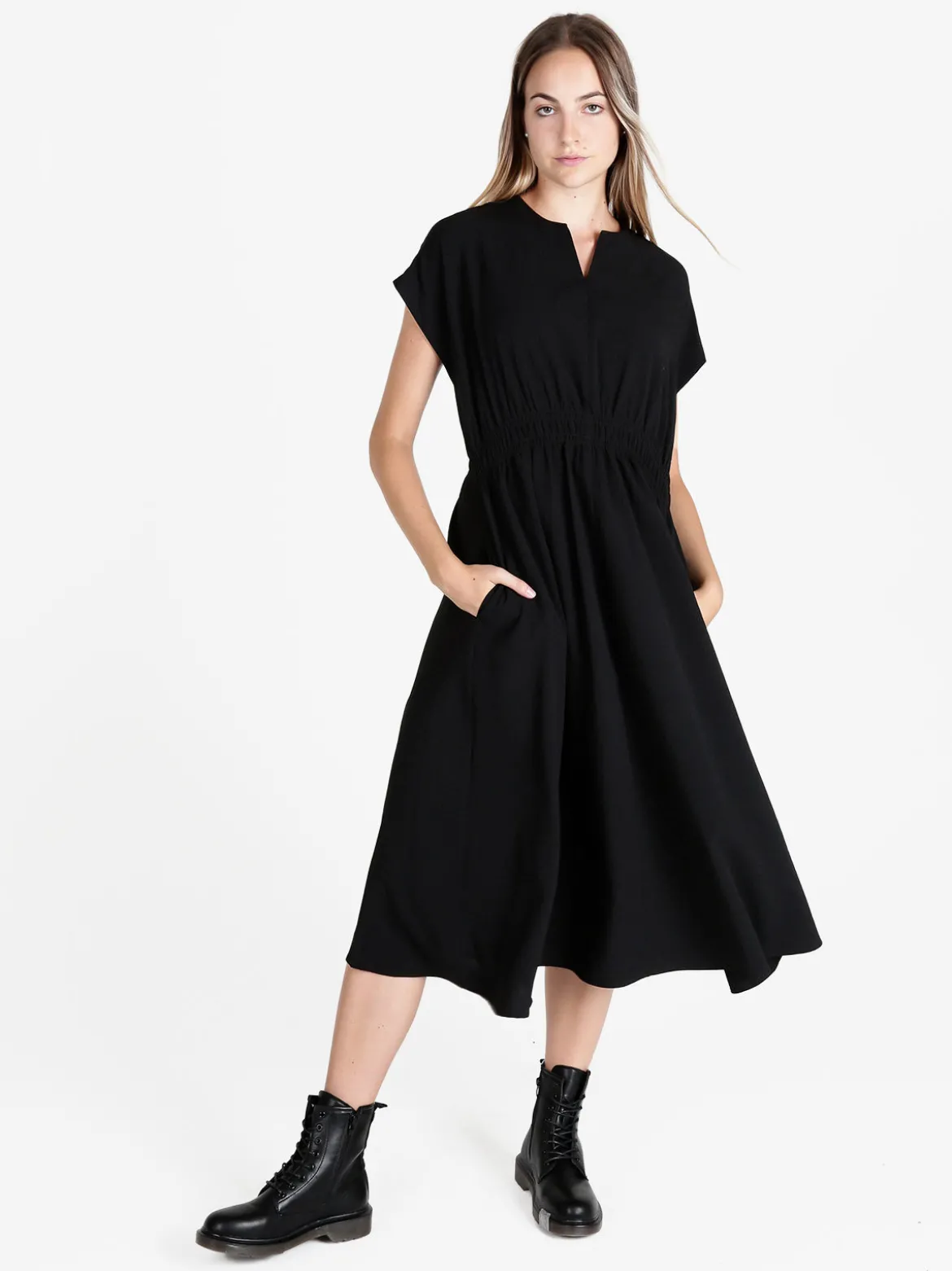 Solada Vestito donna a maniche corte con scollo a V