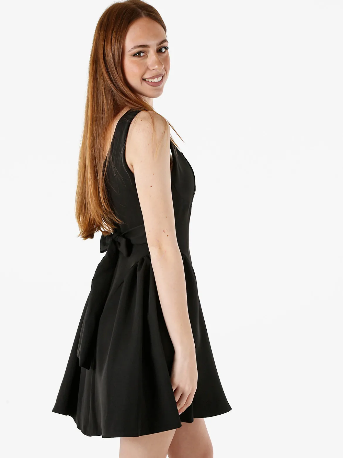 Solada Vestito donna a spalla stretta con scollo quadrato - nero