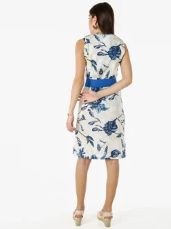 Solada Vestito donna a tubino senza maniche con stampa floreale - blu