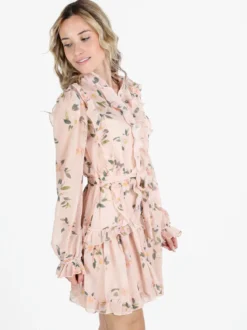 Solada Vestito donna floreale a maniche lunghe velate