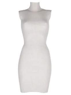 Solada Vestito donna smanicato in maglia con dettagli lurex