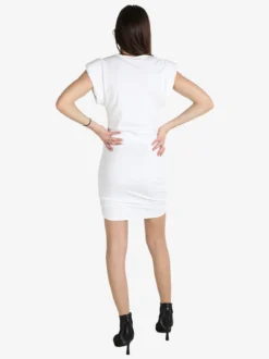 Solada Vestito drappeggiato da donna a maniche corte con spalle imbottite