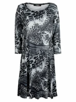 Solada Vestito leopardato manica a 3/4