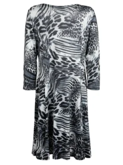 Solada Vestito leopardato manica a 3/4