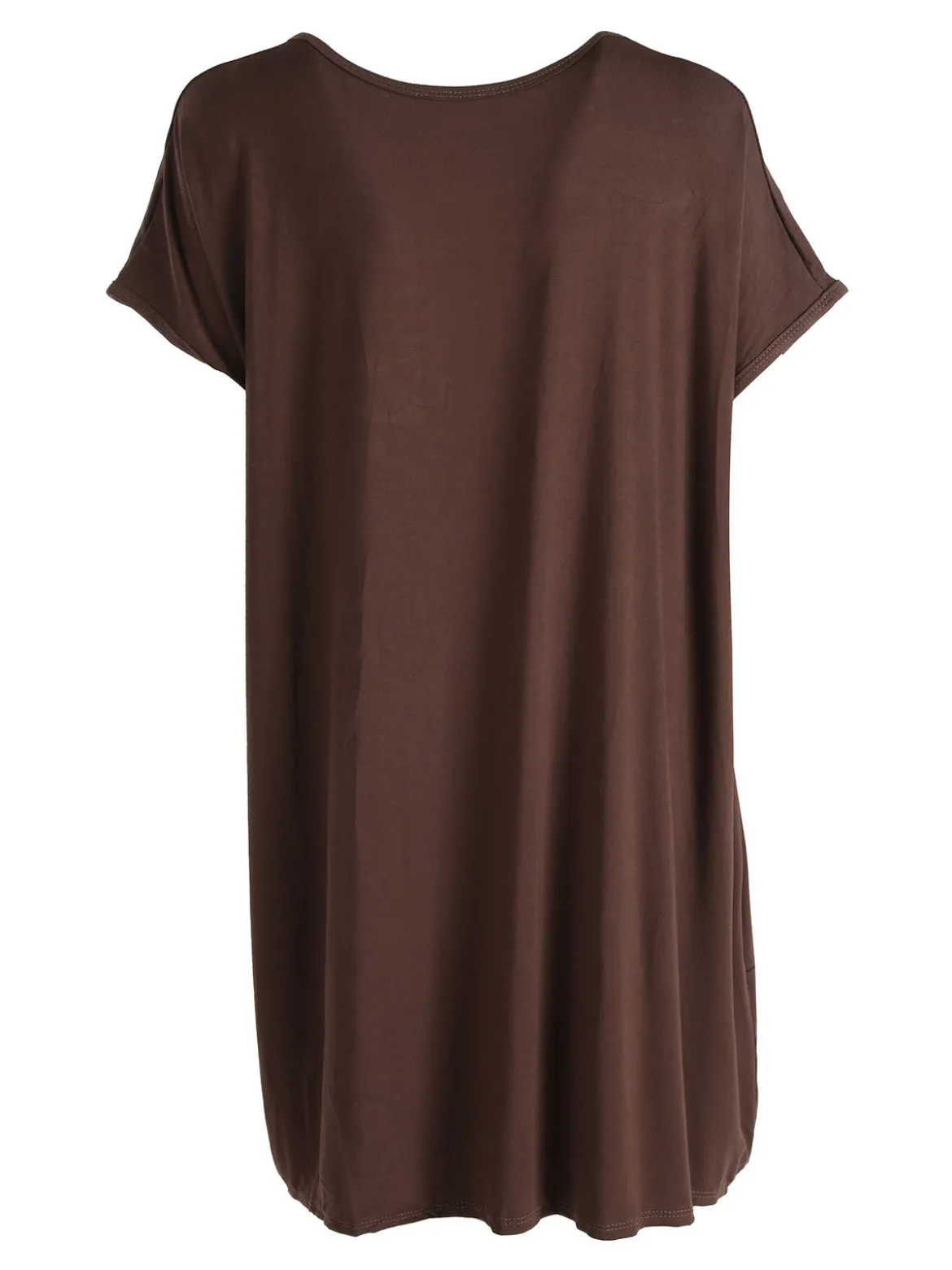 Solada Vestito maxi da donna a maniche corte con taschini - moro